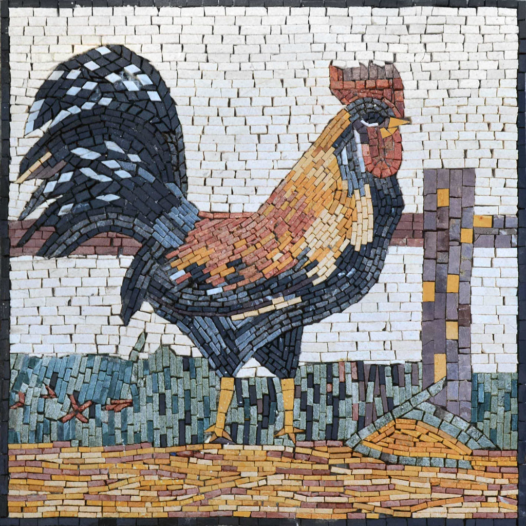 Mosaico in marmo - Il Gallo