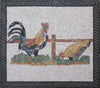 Gallo y pollo - Obra de mosaico