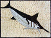 Mosaico de peixe preto e branco