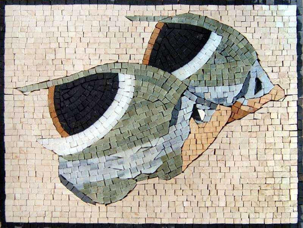 Angelfish Pair - Marble Mosaic Fish Art - Mesh Backing