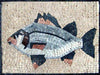 Azulejo de arte em mosaico de mármore de peixe