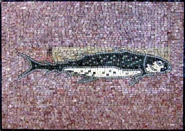 Mosaico de peces de colores claros