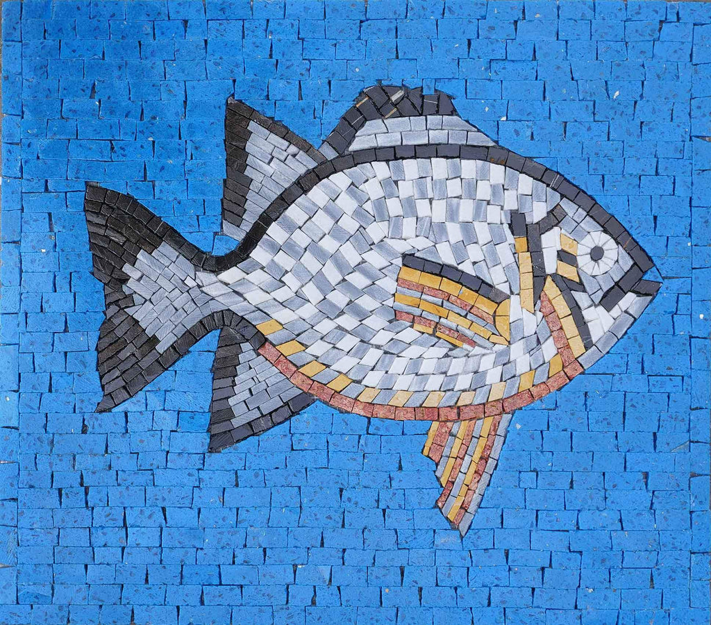 Red Breasted Sun Fish Nautical Mosaic Art