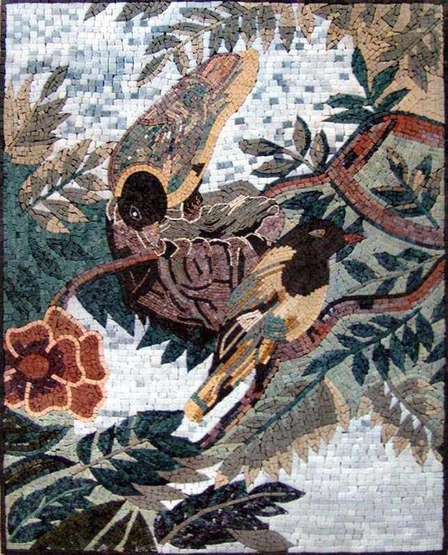 Arte mosaico - pájaros del amor
