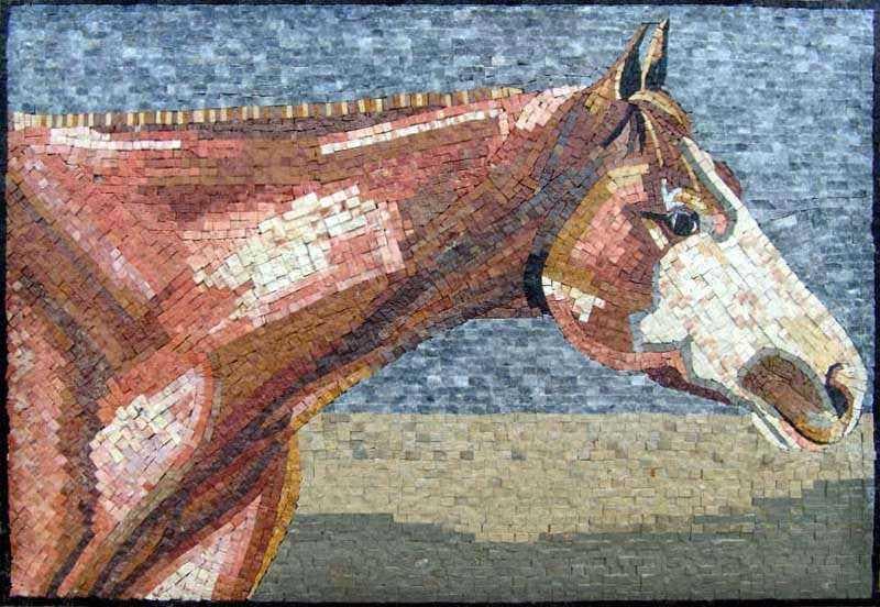Mosaik-Tierkunst - Seal Brown Horse