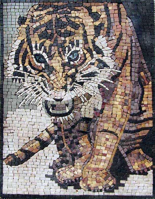 Dessins d'art en mosaïque - Tigre