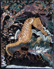 Encantador arte de mosaico de caballitos de mar