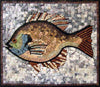 Art de la mosaïque de marbre de poisson mignon