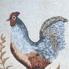 Cockerel Art - Mosaic Wall Decor - 60cm x 130cm (24'' x 20'')" - Mesh Backing