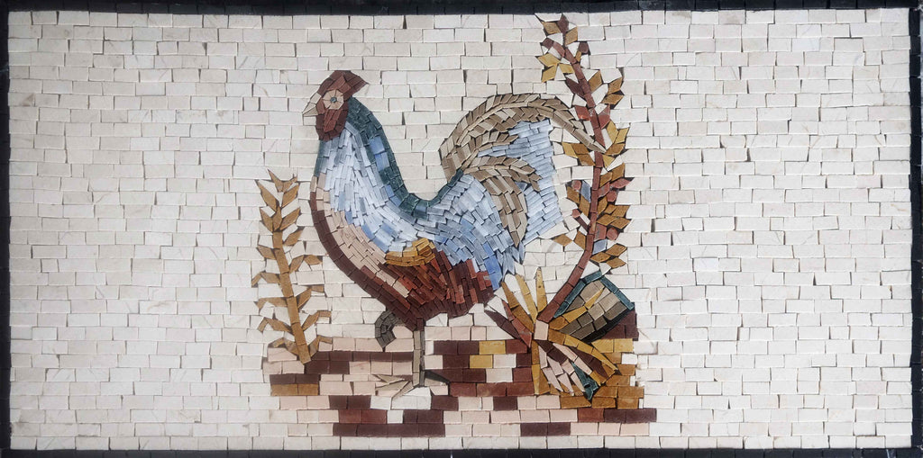 Placa para salpicaduras de cocina con mosaico de gallina terrosa