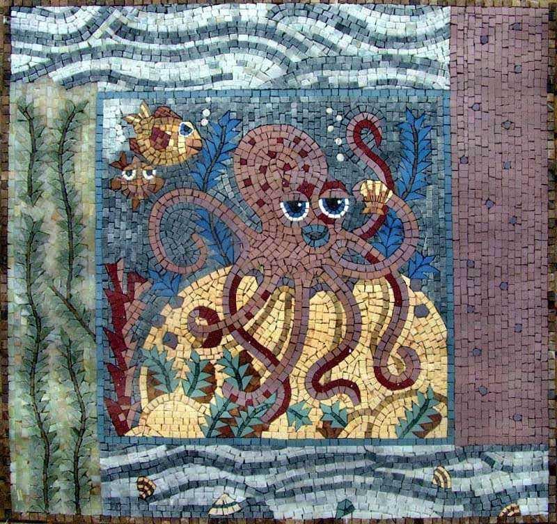 Diseño de mosaico de mármol de pulpo