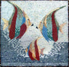 Arte de mosaico de piedra de pescado