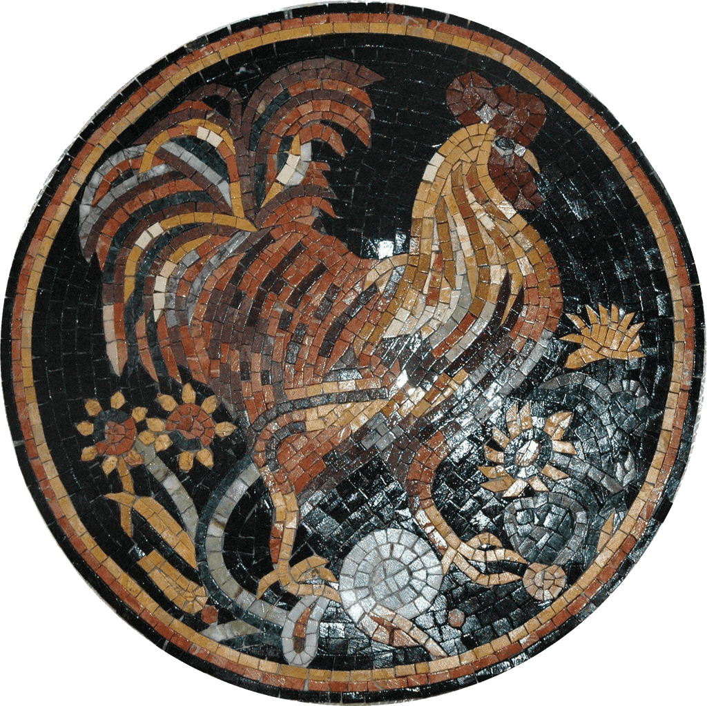Venta de Arte Mosaico - Gallo Medaglione