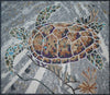 Tortue de mer en mosaïque - Art mural en mosaïque