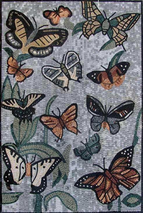 Arte em mosaico - amuletos de borboleta