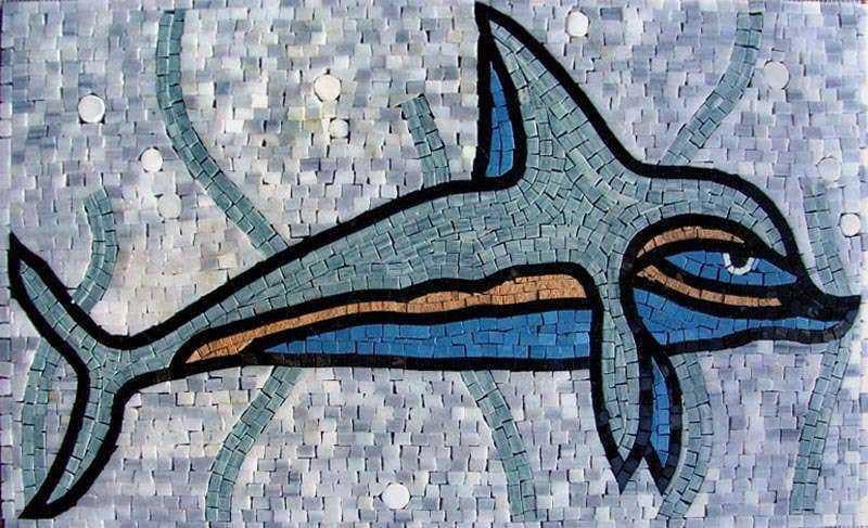 Arte em mosaico de golfinhos