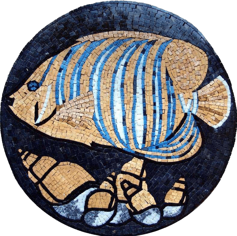 Mosaico circular de peces