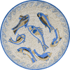 Medalhão Mosaico Náutico - Peixe Perca Amarela