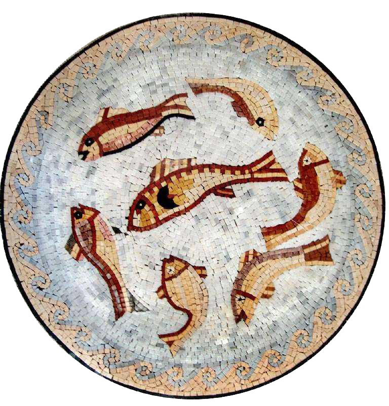 Mosaico medallón náutico
