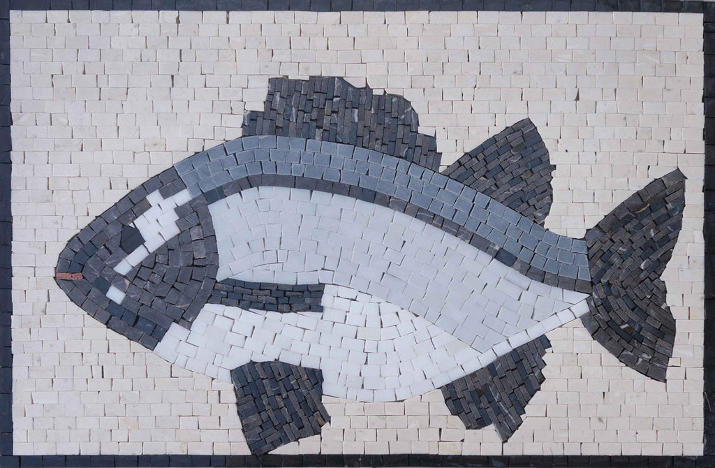 Arte del mosaico - Pesce barbabietola grigio