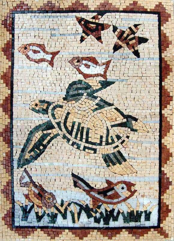 Arte em mosaico de tartaruga
