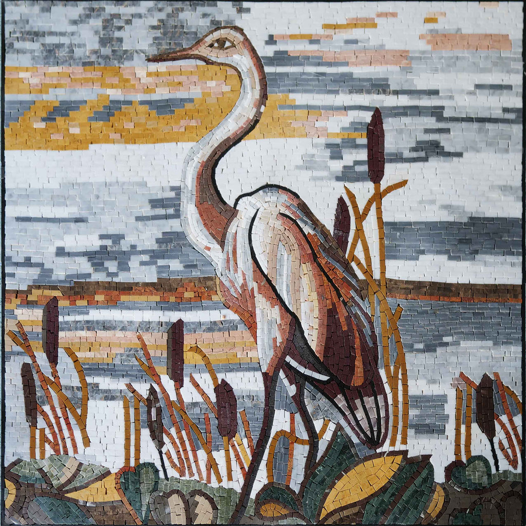 Lindo Flamingo - Mosaico de Pássaros