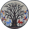 Medaglione in mosaico - Animali della foresta