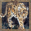 Projetos de mosaico - leopardo brilhante