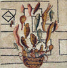 Decoración de mosaico de cesta de pescado