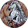 Medaillon-Mosaik-Kunst - weißes Pferd