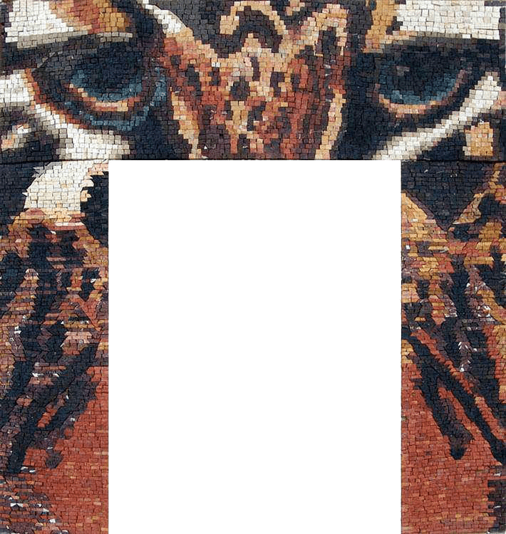 Arte em mosaico - Lareira Tigre