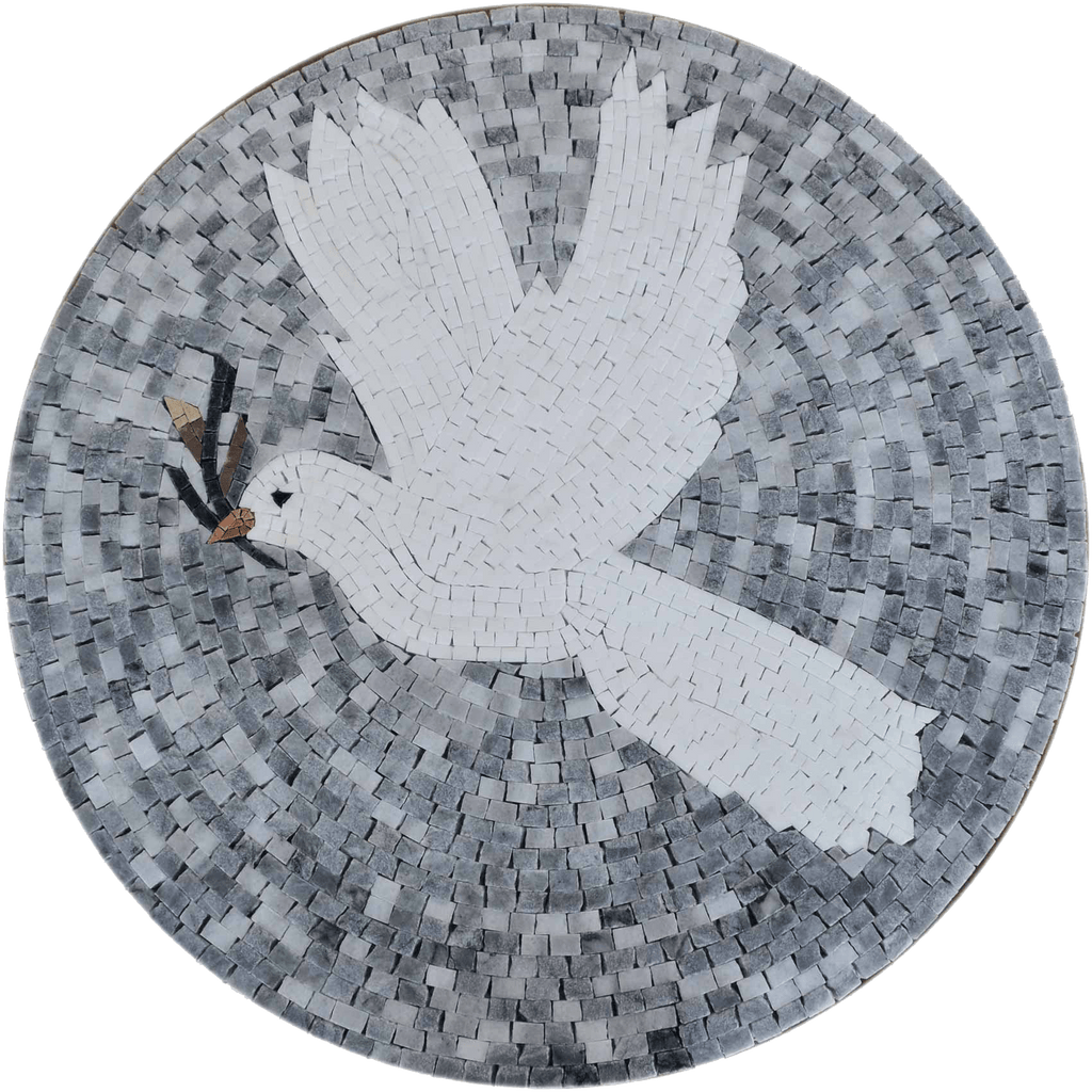 Medaglione Mosaico - Colomba della Pace