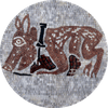 Arte em mosaico de mármore - medalhão de porco