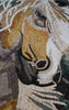 Arte em mosaico de cavalo loiro Clydesdale