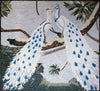 Desenhos de mosaico de animais - pavões brancos | Pássaros e borboletas | mosaico
