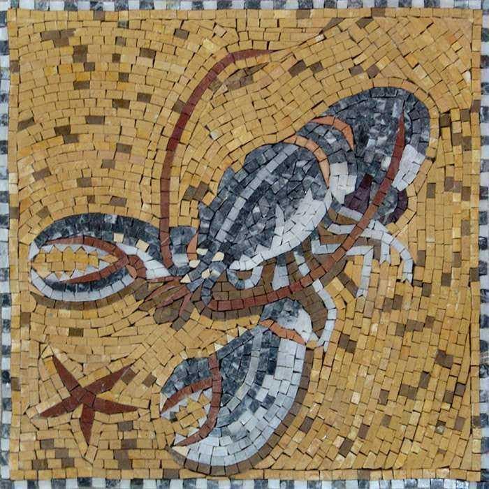 Mural de mosaico de lagosta