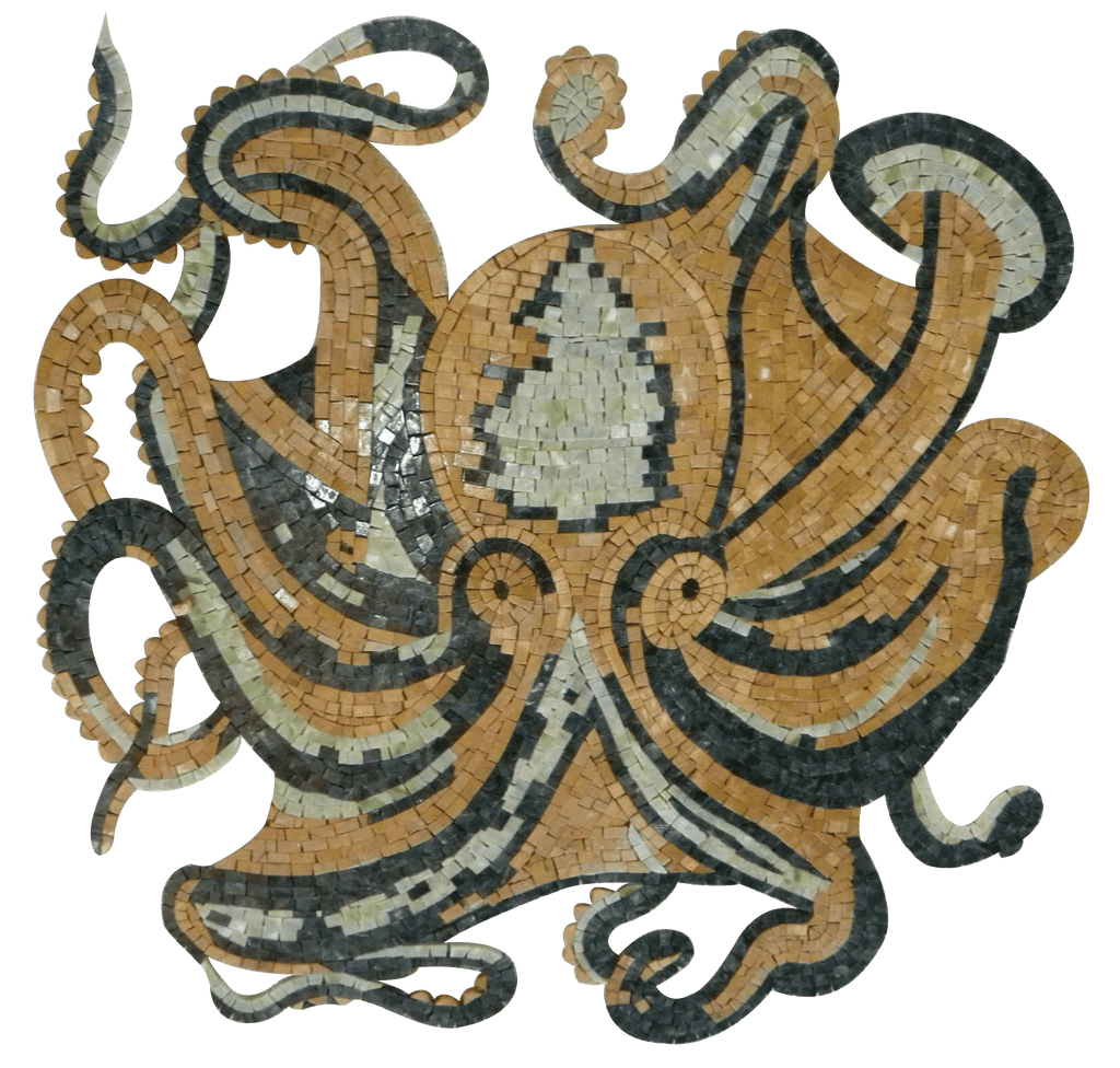 Yellow Octopus Marble Mosaic