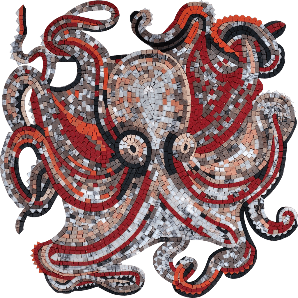 Arte em mosaico - Polvo Rosso