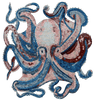 Mosaïque de marbre de pieuvre bleue