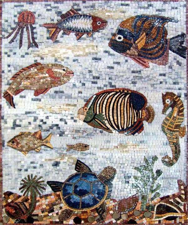 Meeresbewohner-Mosaik
