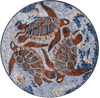 Mural de mosaico de tartarugas marinhas