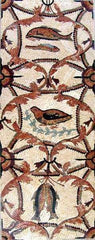 Exotic Fish And Bird - Marble Mosaic Artistic Design - Mesh Backing