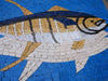 Atún rojo en azul - Arte de pared de mosaico