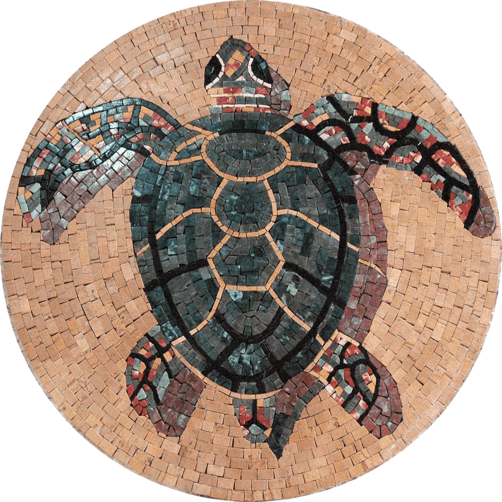Buntes Meeresschildkröten-Mosaik