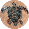 Mosaico colorido de tartarugas marinhas