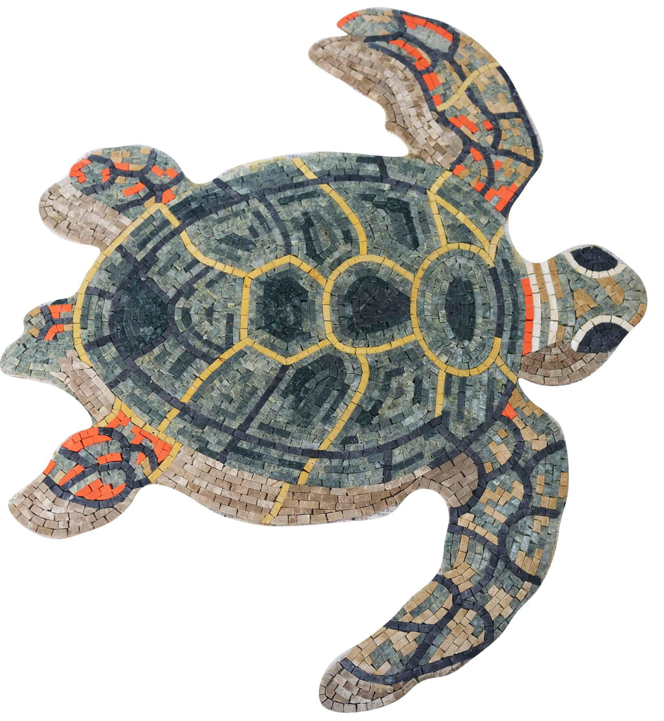 Mosaico in marmo di tartaruga marina