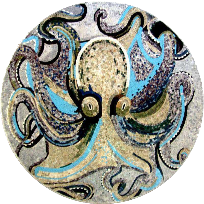 Mosaico de mármol de pulpo