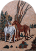 Arcos de arte em mosaico - cavalos