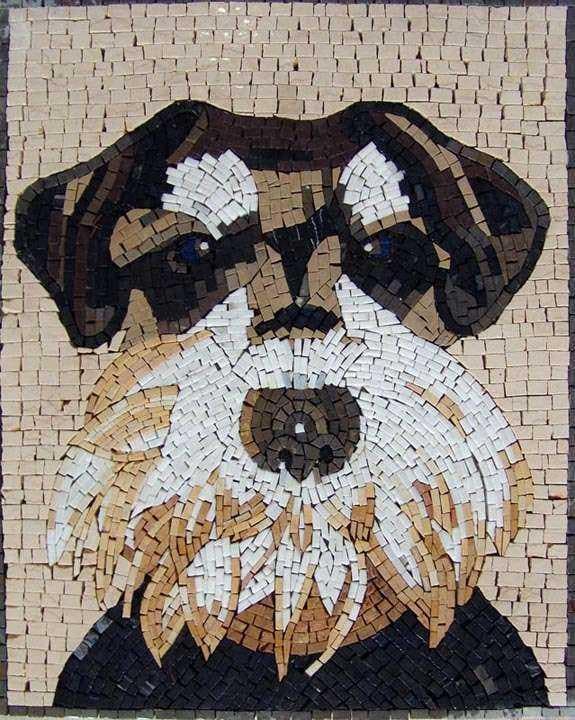 Dessins d'animaux en mosaïque - Portrait de chien