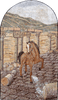 Arte em mosaico de mármore - Cavalo Encantador